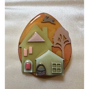 Easter House Pins by Lucinda Egg Shape Bunny Rabbit Basket